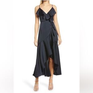 Shona Joy Luxe Frill Wrap Dress Sapphire 4